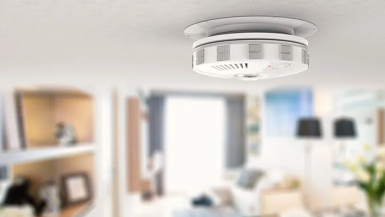 A smoke detector fitted in a home